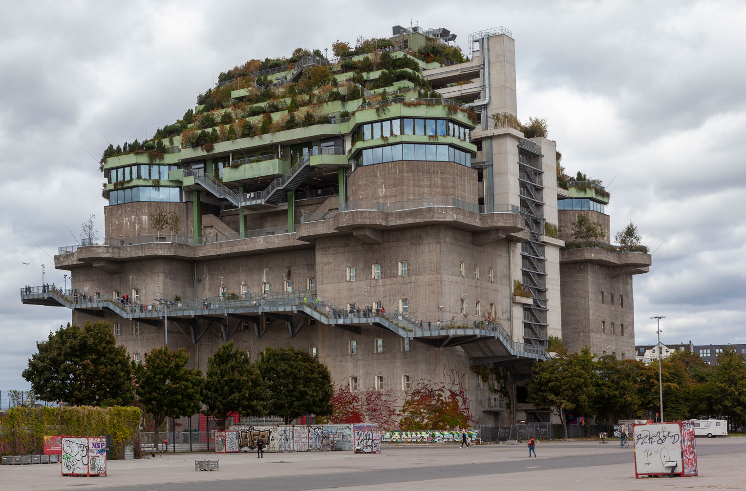 Hamburg, Grüner Bunker, Hochbunker, Hamburger Flaktürme IV, Heiligengeistfeld, Hansestadt Hamburg, Deutschland