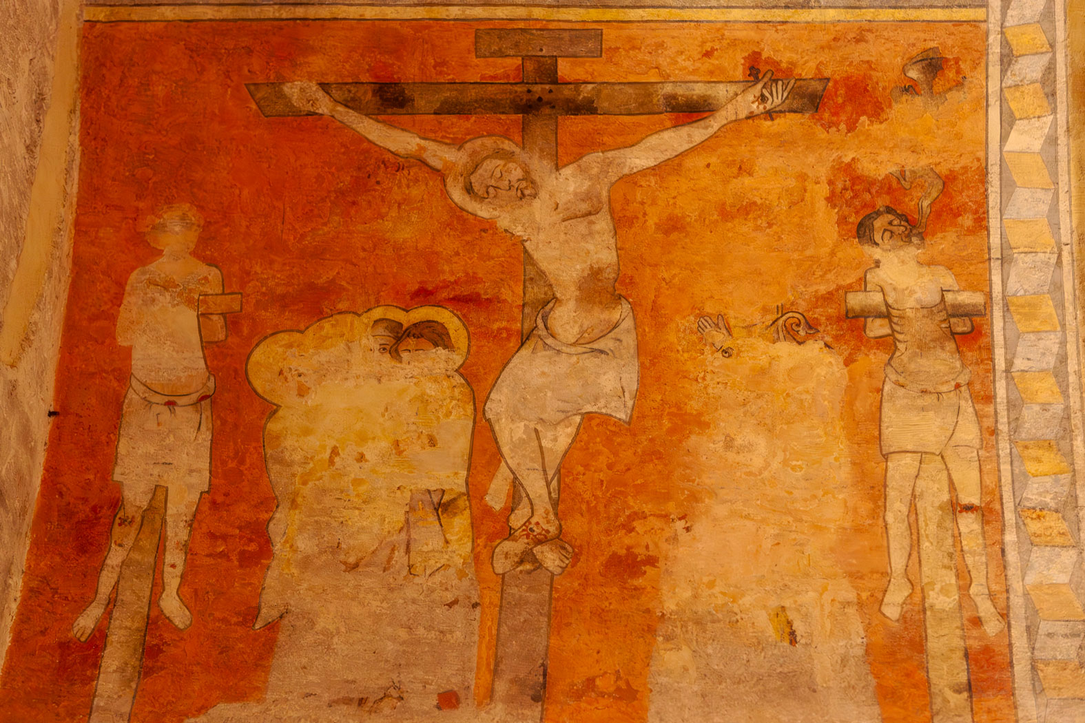 INRI, Wandmalerein, Capilla de San Miguel Arcángel, Iglesia de San Juan del Hospital, València, Valencia, Spanien